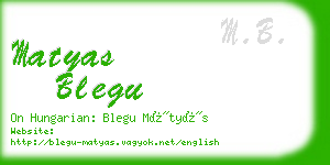 matyas blegu business card